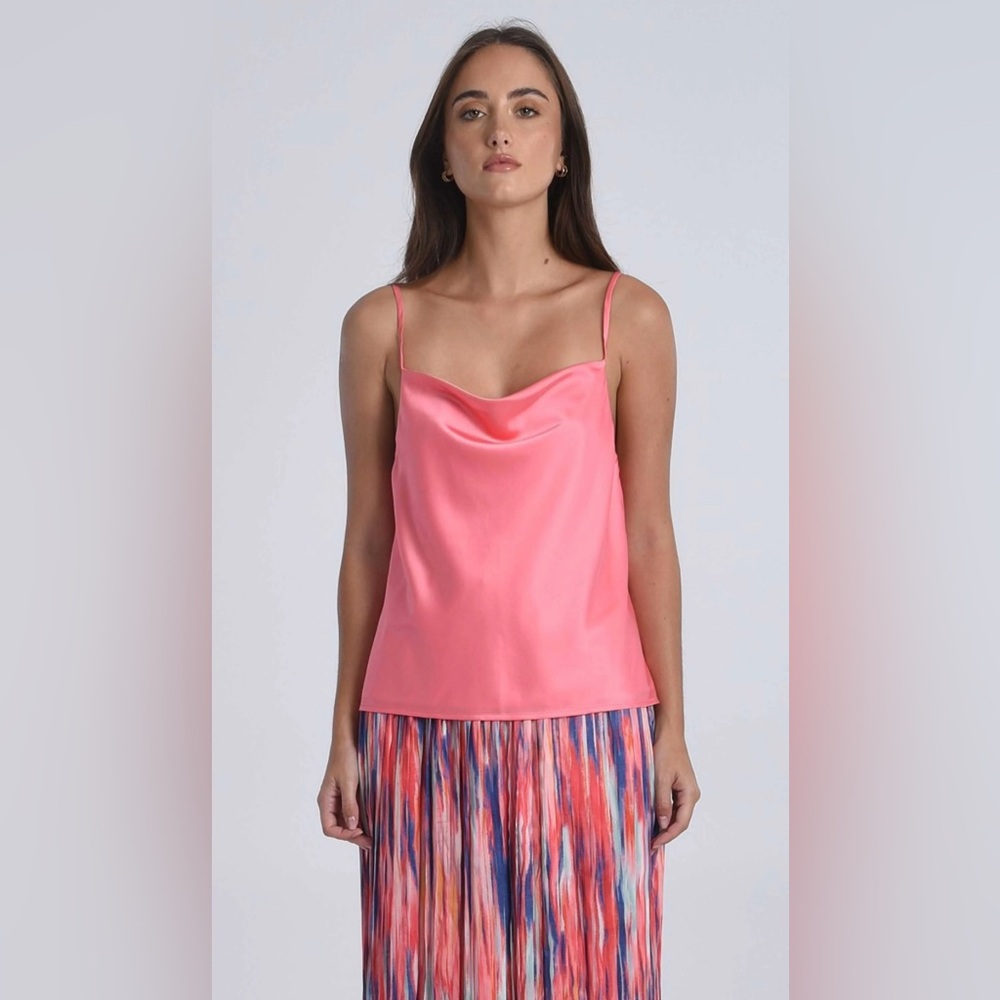 Le Soir for‎ Molly Bracken Womens Drop Neck Cami Top in Coral Pink Size Med